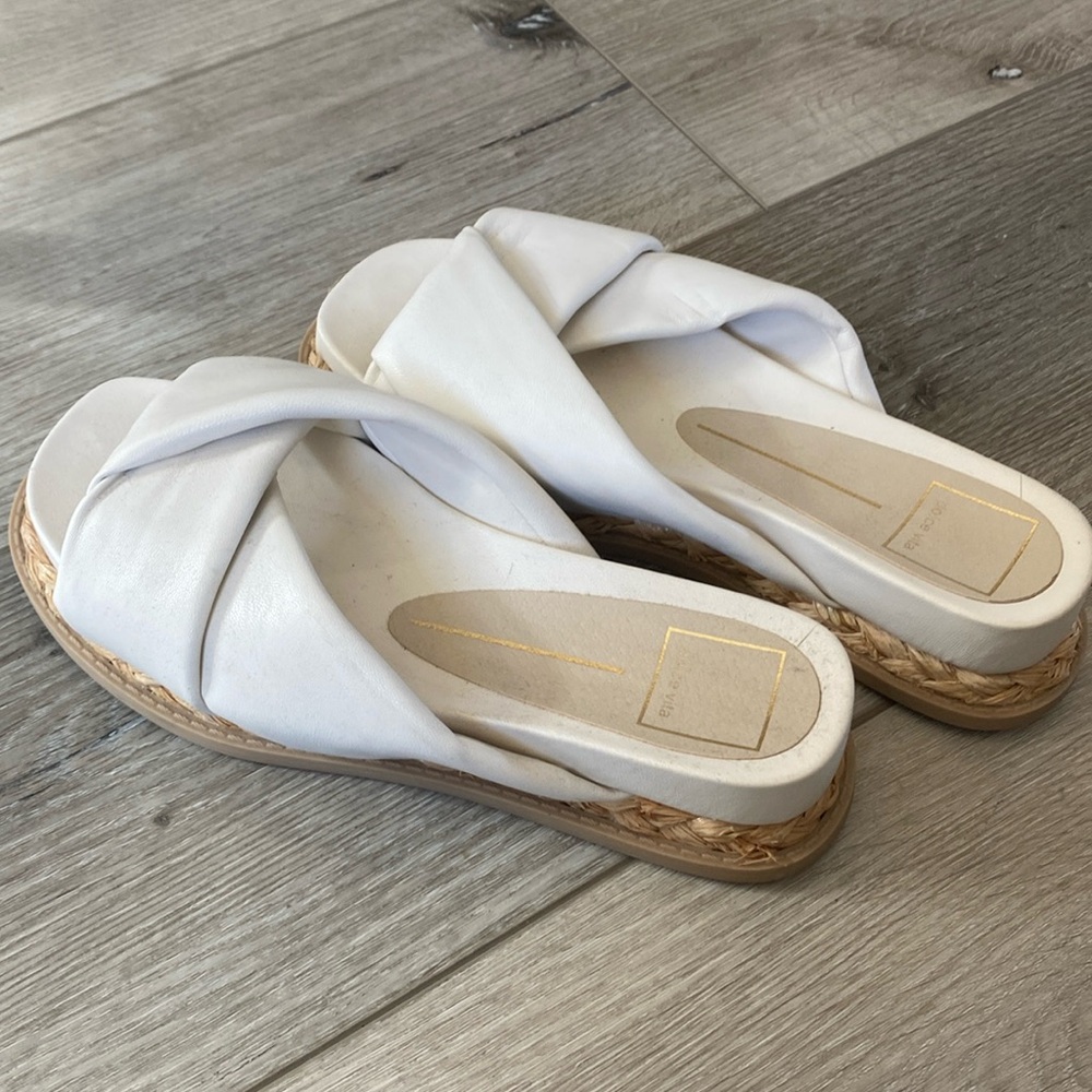 Dolce Vita Sandals Capri Black Calfhair Crisscross Slides